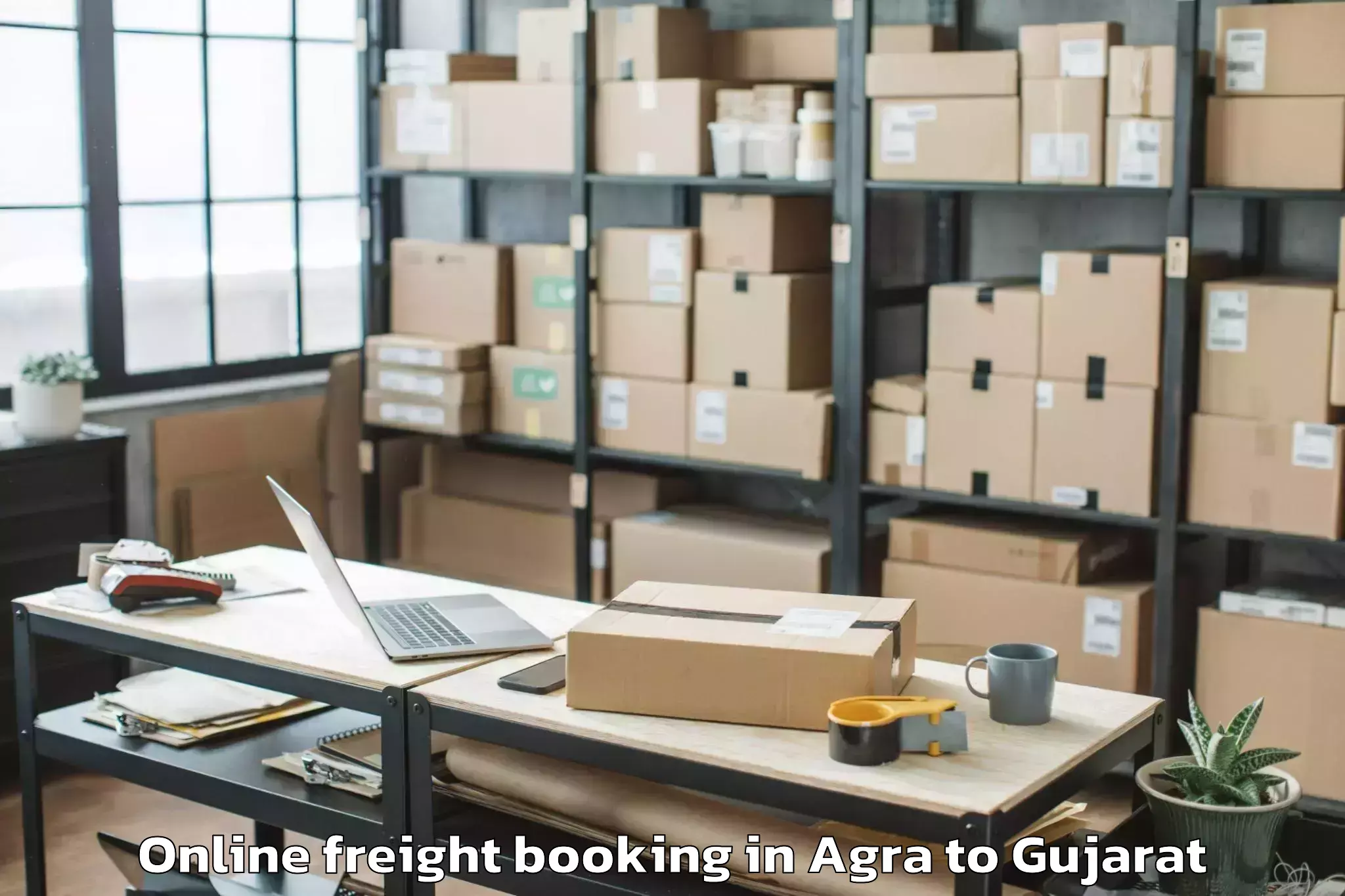 Book Agra to Songadh Online Freight Booking Online